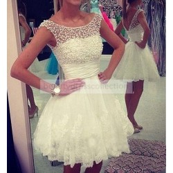 A-line Scoop Neck Tulle...